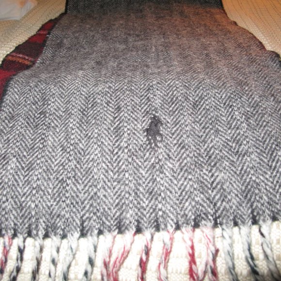 Polo Ralph Lauren Reversible Scarf Plaid & Gray - Picture 8 of 11